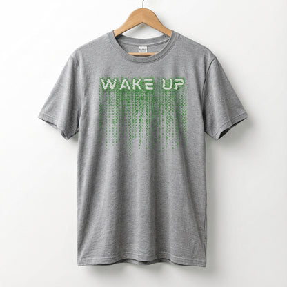 Wake Up Glitch Tee — Matrix-Inspired Cyberpunk Sci‑Fi T-Shirt for Tech & Movie Fans