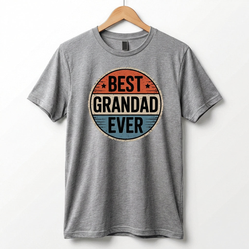 Best Grandad Ever Retro T-Shirt, Vintage Style Fathers Day Gift