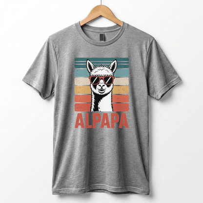 Alpapa Retro Alpaca Dad T-Shirt - Funny Father's Day Gift for Dads - Vintage Pun Shirt