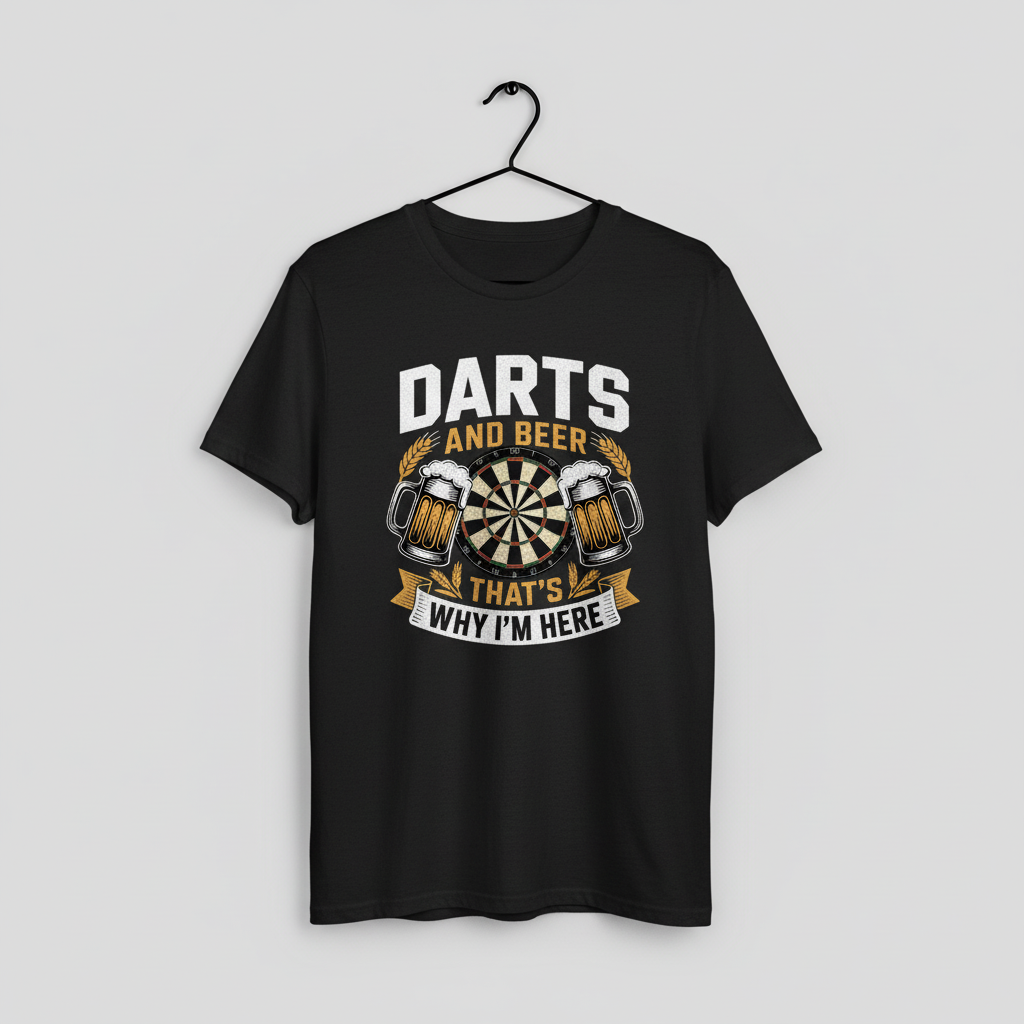 Darts and Beer Unisex Tee, Funny Drinking Tshirt, Dart Player Gift Shirt, Pub Game Lover Top, Bar Sports Graphic Tee