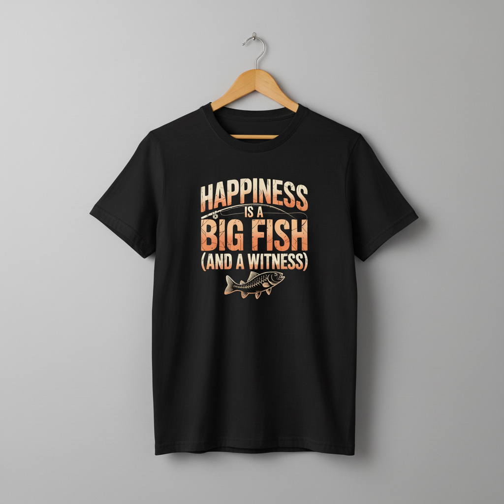 Fishing Gift T-Shirt, Fishing Lover Tee, Fisherman Shirt, Outdoor Adventure Top, Happy Fisherman Present