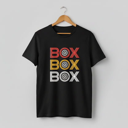 Formula 1 'Box Box Box' Tee — Soft/Medium/Hard Tyre Colours Racing Shirt
