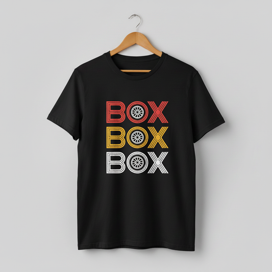 Formula 1 'Box Box Box' Tee — Soft/Medium/Hard Tyre Colours Racing Shirt