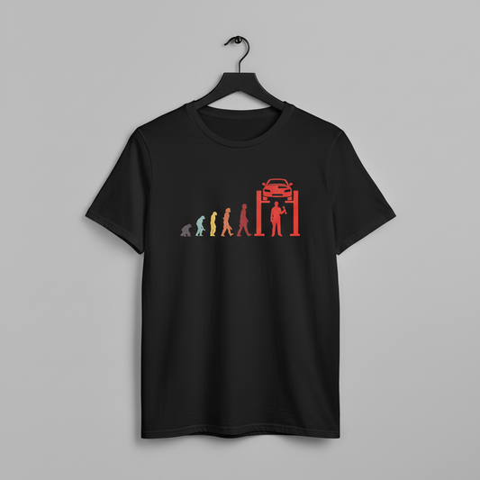 Evolution of Man Car Mechanic T-Shirt, Auto Technician Tee, Mechanic Gift, Funny Garage Shirt, Mechanic Evolution Top