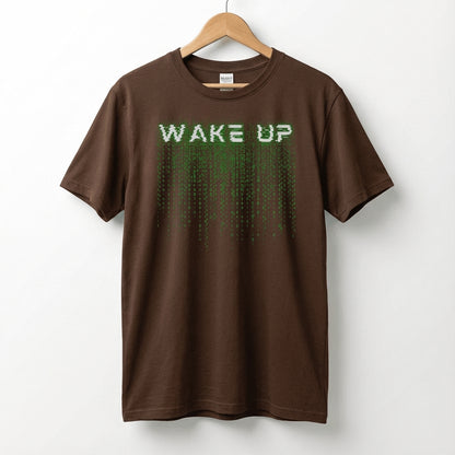 Wake Up Glitch Tee — Matrix-Inspired Cyberpunk Sci‑Fi T-Shirt for Tech & Movie Fans