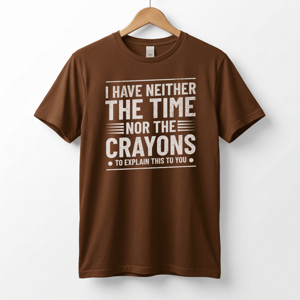 I Have Neither The Time Nor The Crayons To Explain This To You T-Shirt | Sarcastic Distressed Graphic