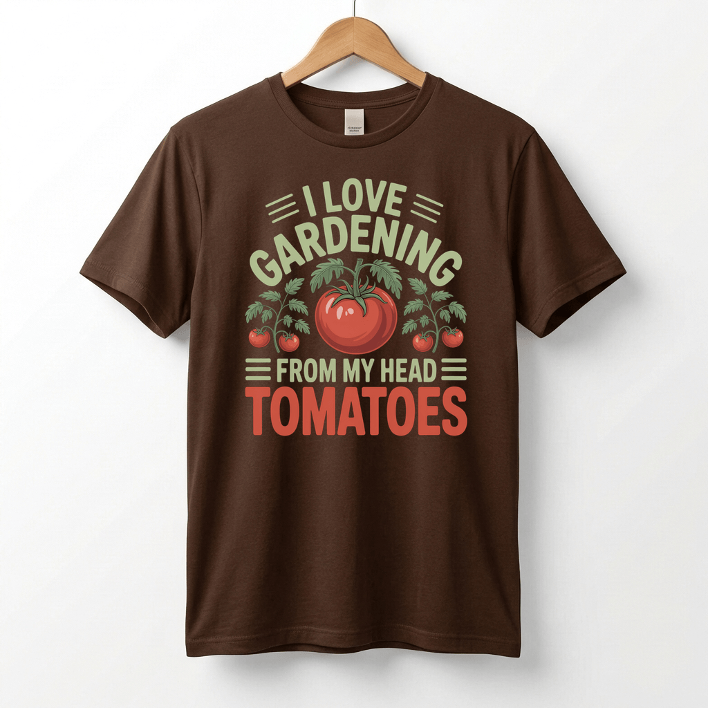 I Love Gardening From My Head Tomatoes T-Shirt | Funny Plant Lover Tee