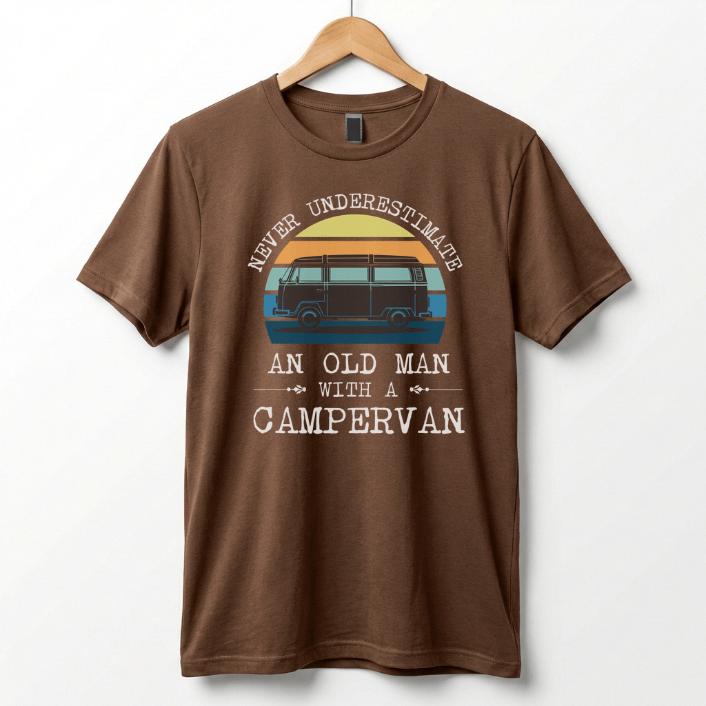 Never Underestimate An Old Man With A Campervan T-Shirt | Campervan Graphic Tee