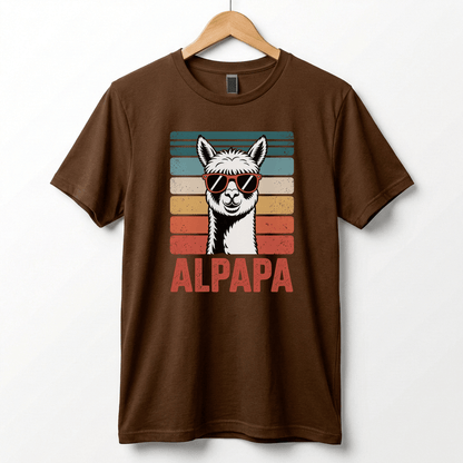 Alpapa Retro Alpaca Dad T-Shirt - Funny Father's Day Gift for Dads - Vintage Pun Shirt