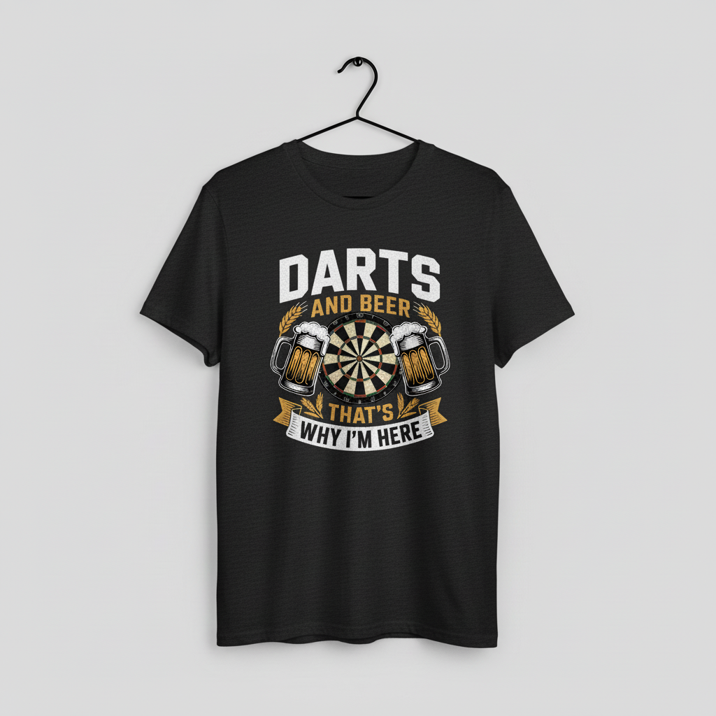 Darts and Beer Unisex Tee, Funny Drinking Tshirt, Dart Player Gift Shirt, Pub Game Lover Top, Bar Sports Graphic Tee