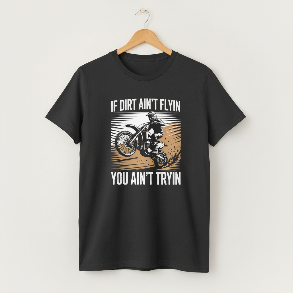 Motocross Dirt Bike Tee Shirt, Off-Road Motorcycle Riding Distressed Tee, Dirt Track Racing Tee, Mud Splatter Tee, Extreme