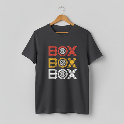 Formula 1 'Box Box Box' Tee — Soft/Medium/Hard Tyre Colours Racing Shirt