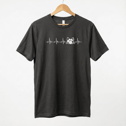 Heartbeat Drum Set T-Shirt | Heart Beats for Drumming Tee