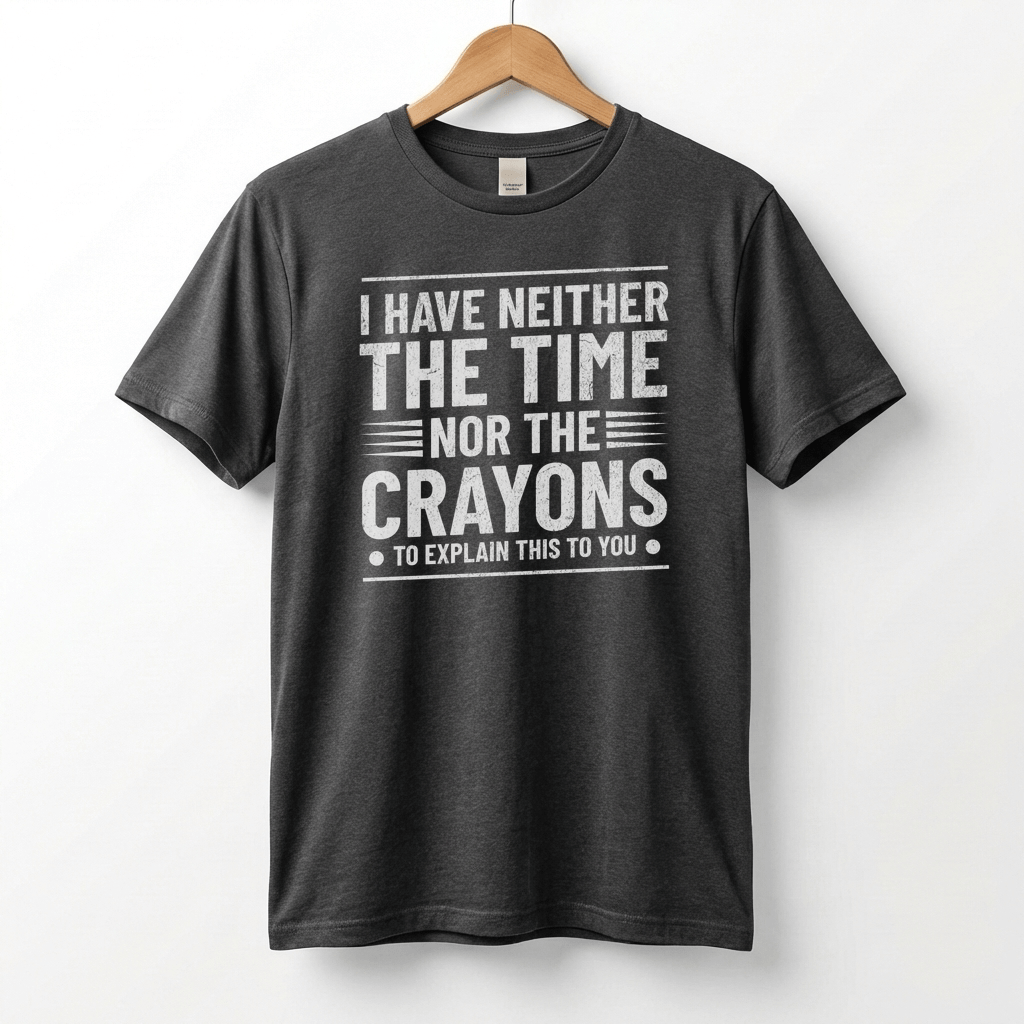 I Have Neither The Time Nor The Crayons To Explain This To You T-Shirt | Sarcastic Distressed Graphic