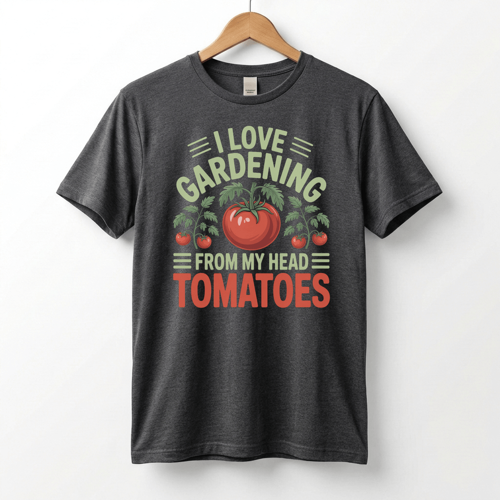 I Love Gardening From My Head Tomatoes T-Shirt | Funny Plant Lover Tee