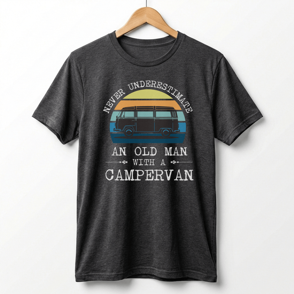Never Underestimate An Old Man With A Campervan T-Shirt | Campervan Graphic Tee