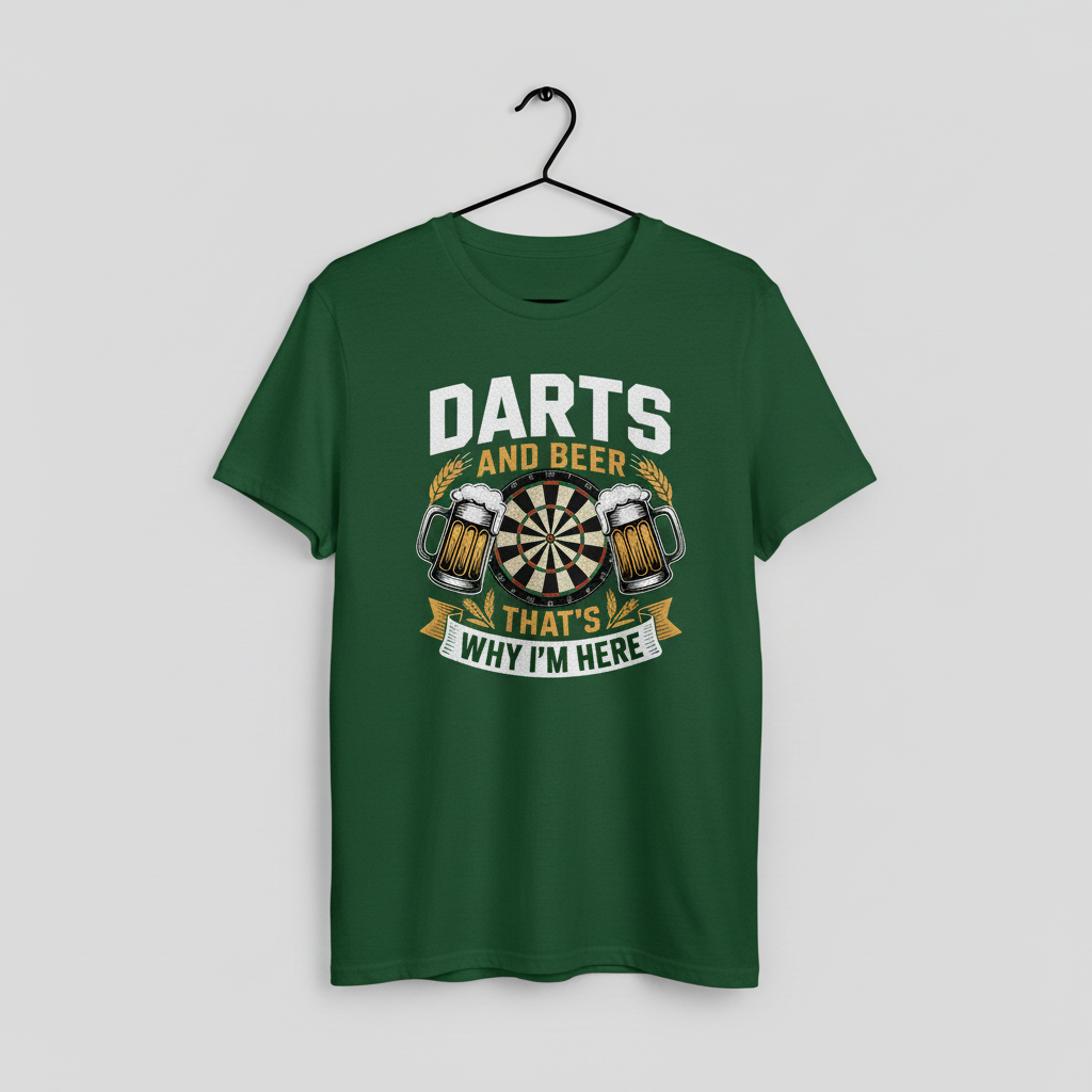 Darts and Beer Unisex Tee, Funny Drinking Tshirt, Dart Player Gift Shirt, Pub Game Lover Top, Bar Sports Graphic Tee