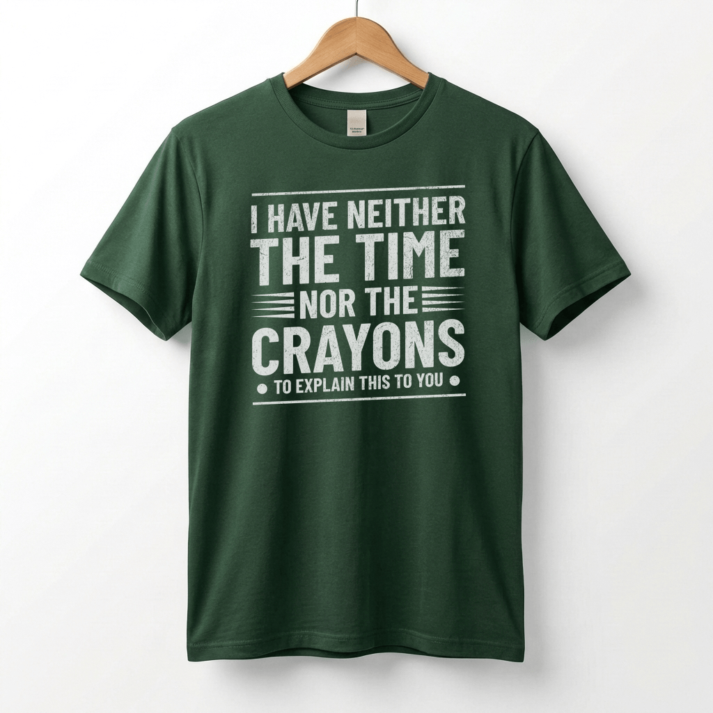 I Have Neither The Time Nor The Crayons To Explain This To You T-Shirt | Sarcastic Distressed Graphic