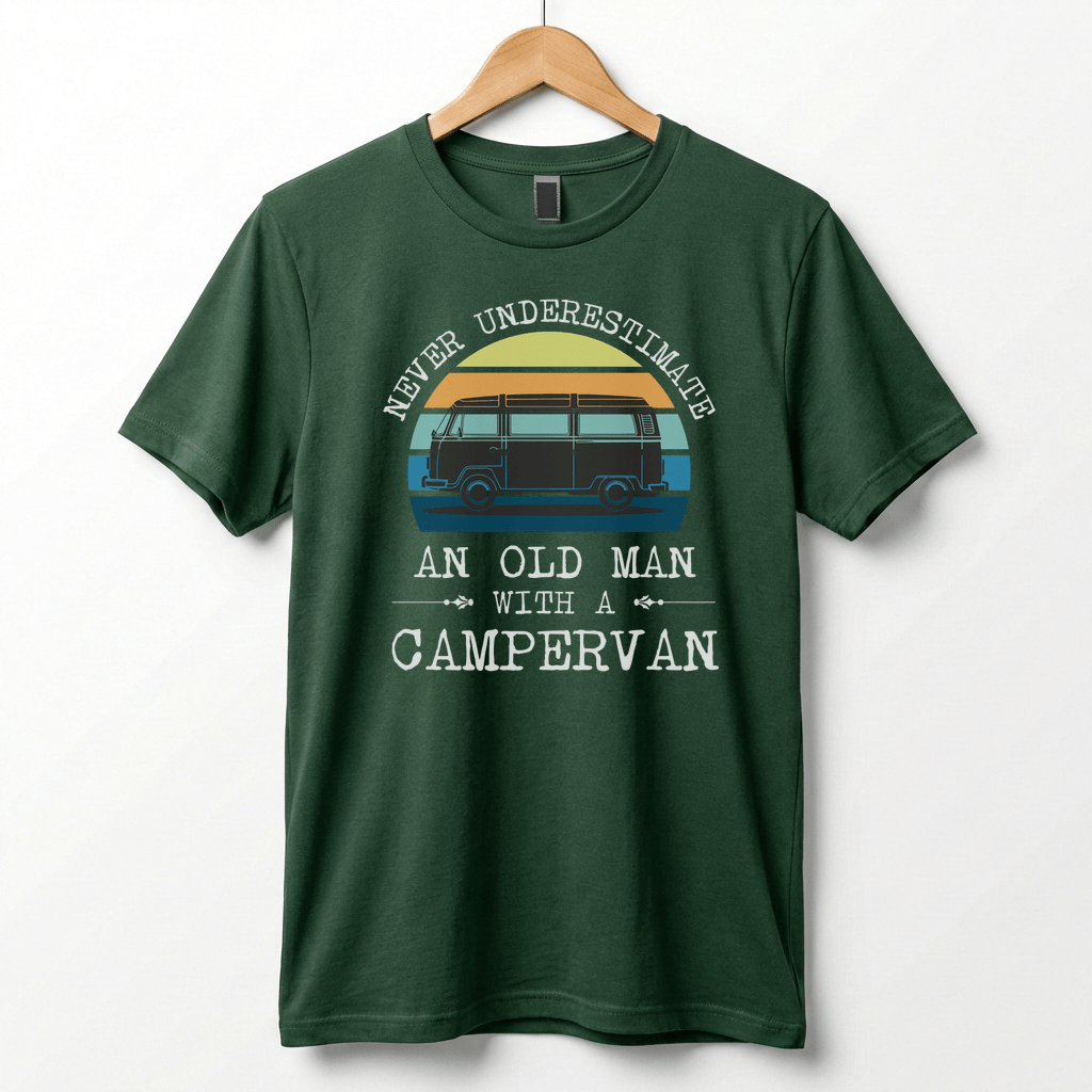 Never Underestimate An Old Man With A Campervan T-Shirt | Campervan Graphic Tee