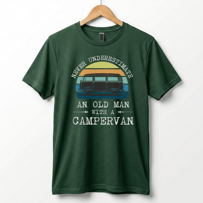 Never Underestimate An Old Man With A Campervan T-Shirt | Campervan Graphic Tee