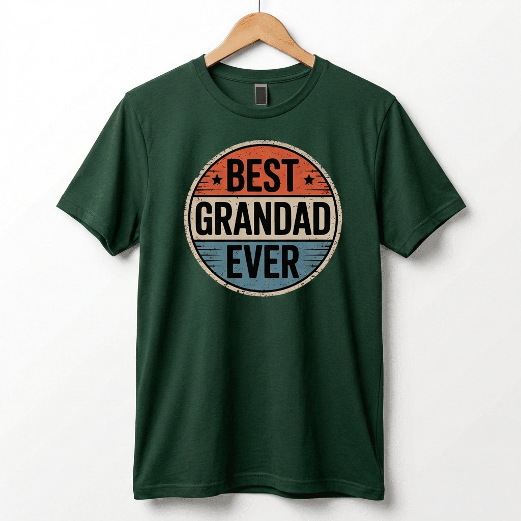 Best Grandad Ever Retro T-Shirt, Vintage Style Fathers Day Gift