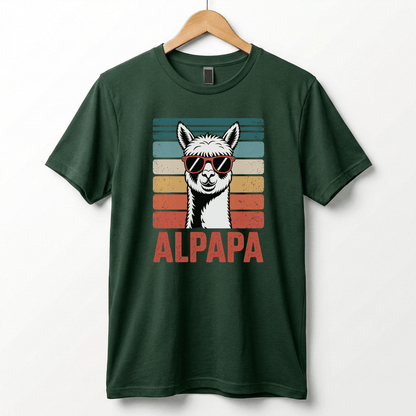 Alpapa Retro Alpaca Dad T-Shirt - Funny Father's Day Gift for Dads - Vintage Pun Shirt