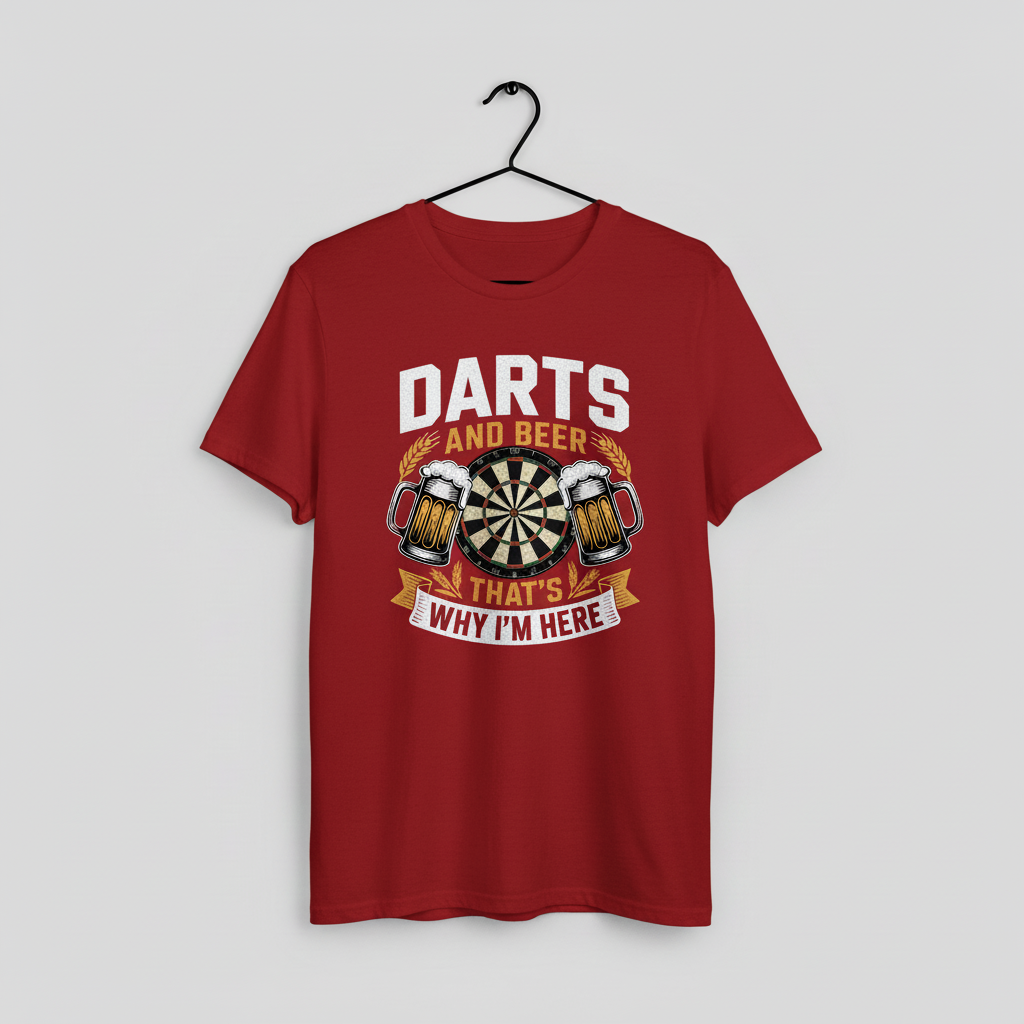 Darts and Beer Unisex Tee, Funny Drinking Tshirt, Dart Player Gift Shirt, Pub Game Lover Top, Bar Sports Graphic Tee