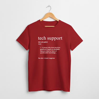 UK - Funny Tech Support Definition T-Shirt - Geeky Computer Help Tee, IT Nerd Joke Shirt, Programmer Gift Idea, Computer Science Top