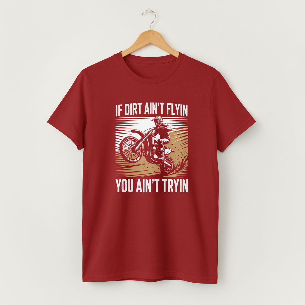 Motocross Dirt Bike Tee Shirt, Off-Road Motorcycle Riding Distressed Tee, Dirt Track Racing Tee, Mud Splatter Tee, Extreme