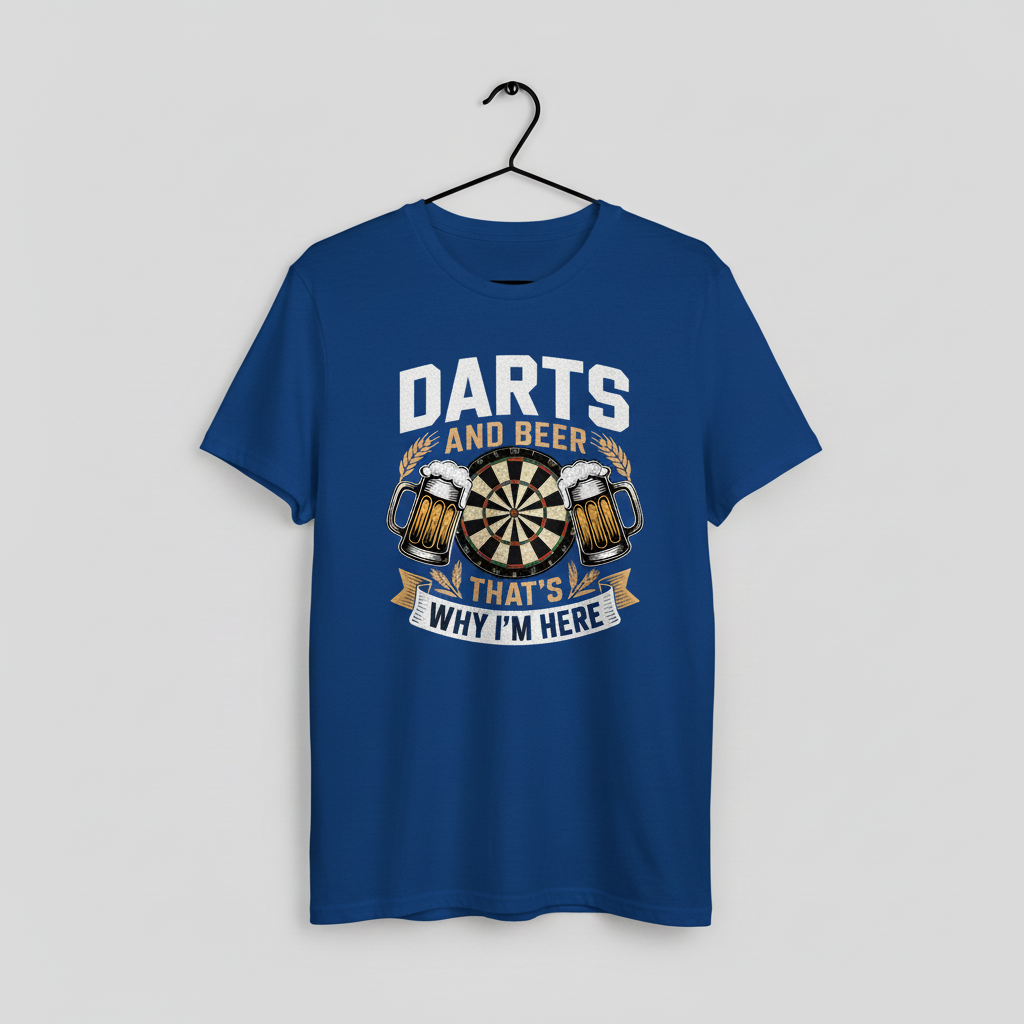 Darts and Beer Unisex Tee, Funny Drinking Tshirt, Dart Player Gift Shirt, Pub Game Lover Top, Bar Sports Graphic Tee