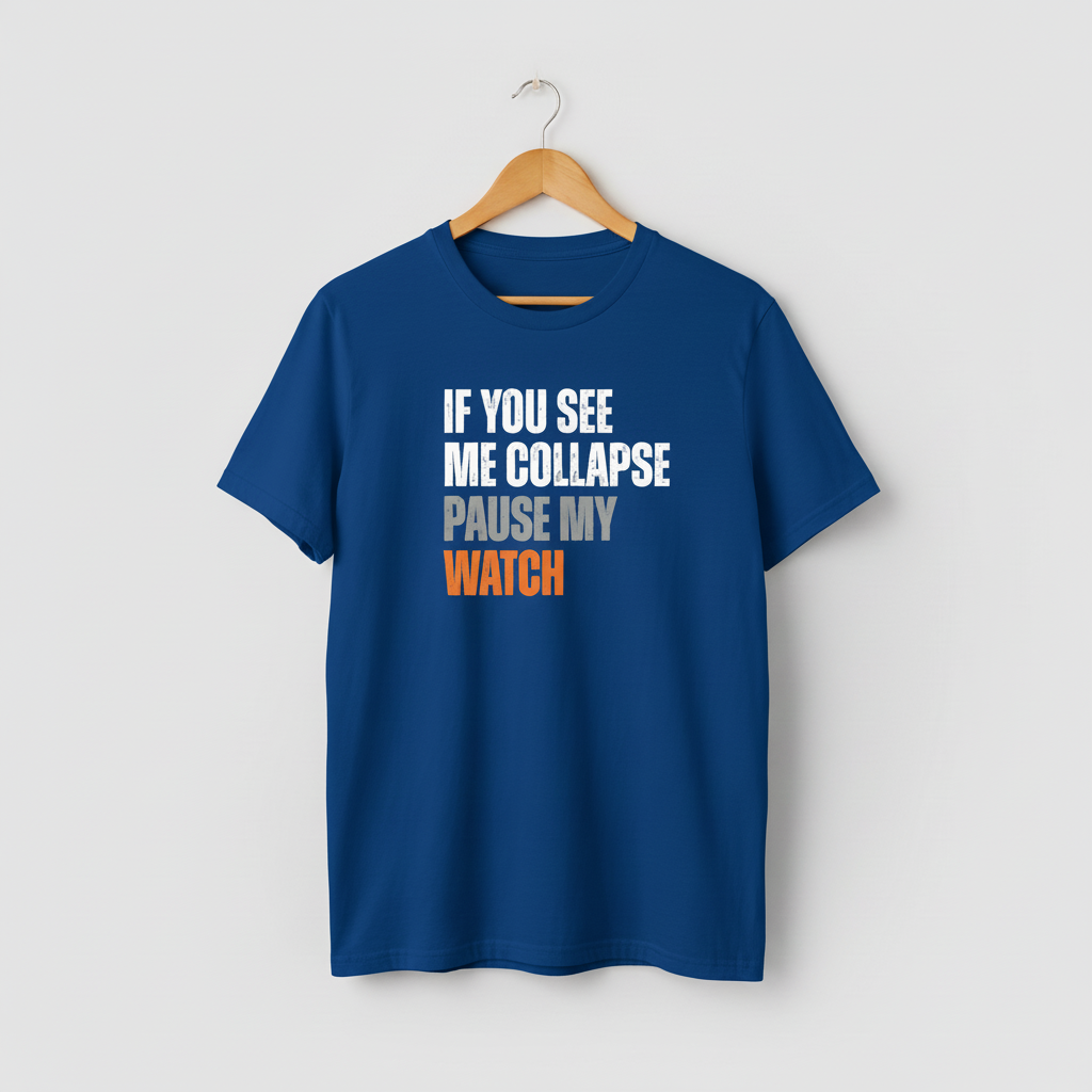 Runner Gift T-Shirt, Fitness Tee, Workout Shirt, Exercise Top, Marathon Runner Present, If You See Me Collapse, Pause My Watch