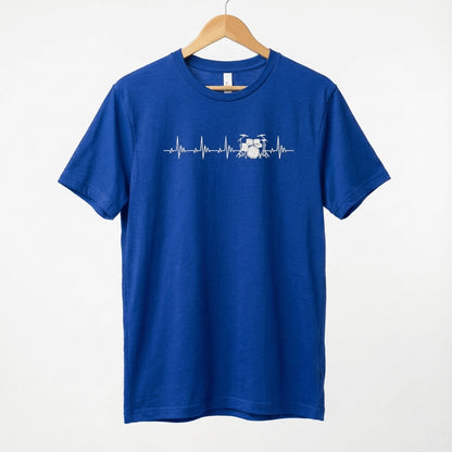 Heartbeat Drum Set T-Shirt | Heart Beats for Drumming Tee