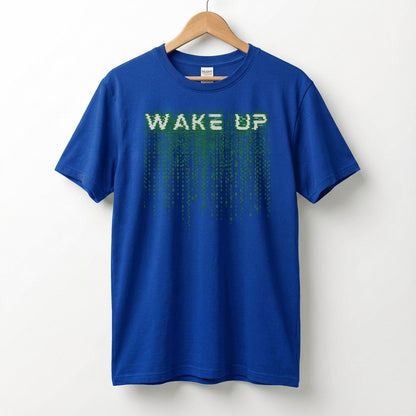 Wake Up Glitch Tee — Matrix-Inspired Cyberpunk Sci‑Fi T-Shirt for Tech & Movie Fans