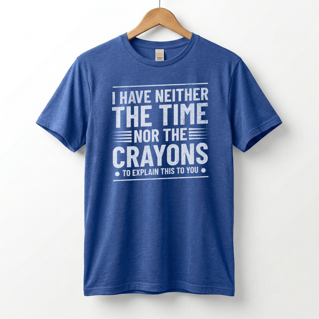 I Have Neither The Time Nor The Crayons To Explain This To You T-Shirt | Sarcastic Distressed Graphic