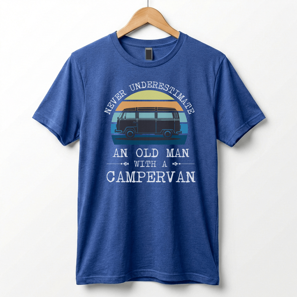 Never Underestimate An Old Man With A Campervan T-Shirt | Campervan Graphic Tee