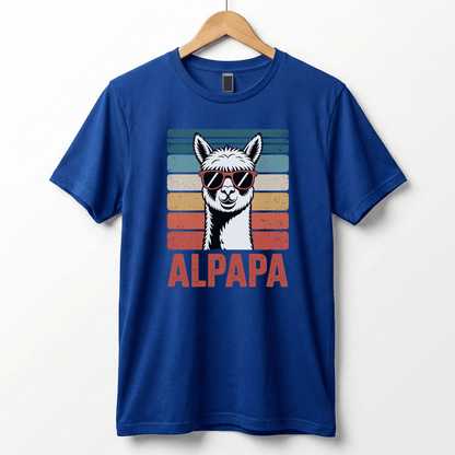 Alpapa Retro Alpaca Dad T-Shirt - Funny Father's Day Gift for Dads - Vintage Pun Shirt