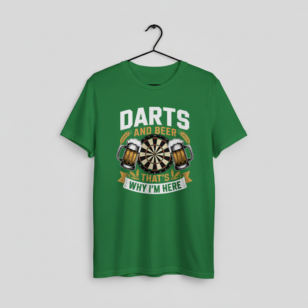 Darts and Beer Unisex Tee, Funny Drinking Tshirt, Dart Player Gift Shirt, Pub Game Lover Top, Bar Sports Graphic Tee