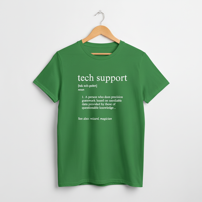UK - Funny Tech Support Definition T-Shirt - Geeky Computer Help Tee, IT Nerd Joke Shirt, Programmer Gift Idea, Computer Science Top
