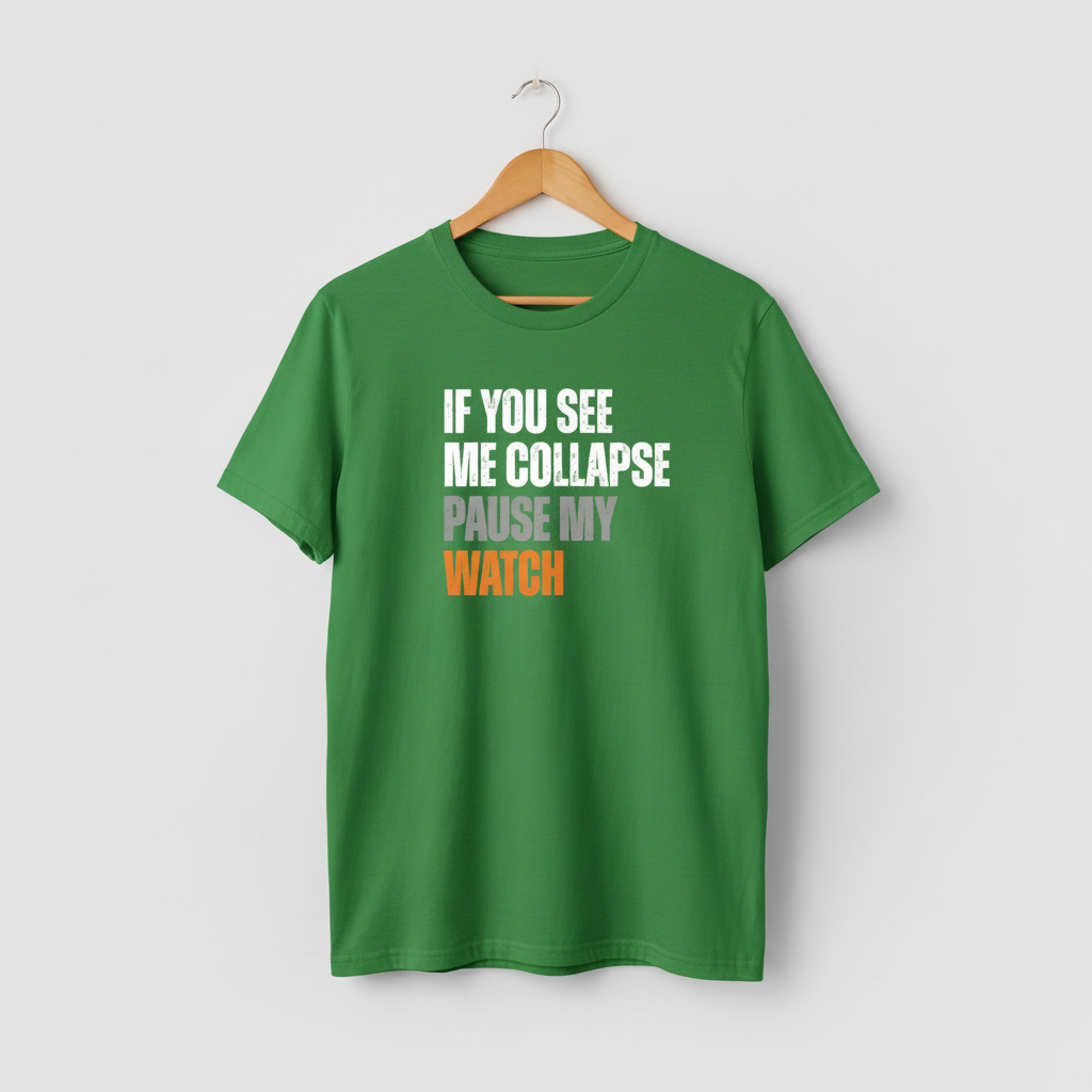 Runner Gift T-Shirt, Fitness Tee, Workout Shirt, Exercise Top, Marathon Runner Present, If You See Me Collapse, Pause My Watch