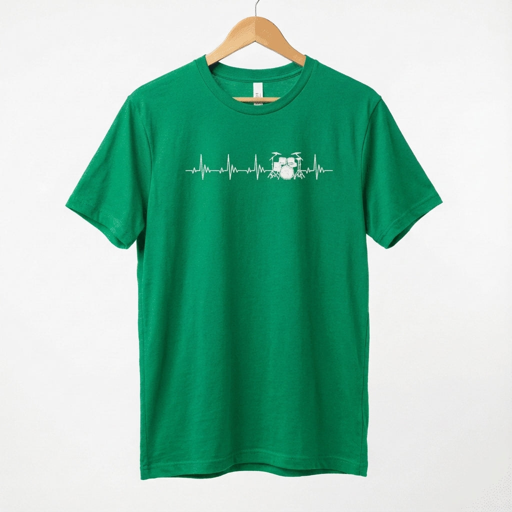 Heartbeat Drum Set T-Shirt | Heart Beats for Drumming Tee