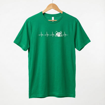 Heartbeat Drum Set T-Shirt | Heart Beats for Drumming Tee