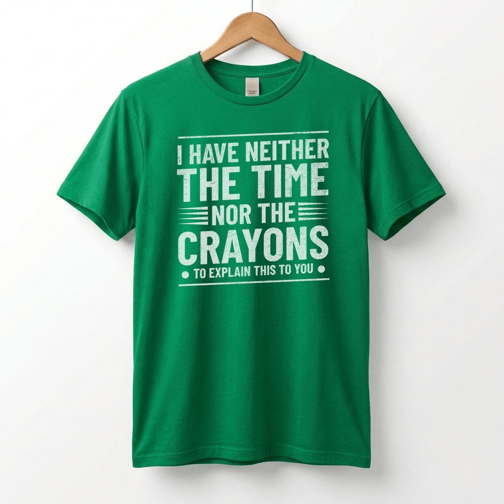I Have Neither The Time Nor The Crayons To Explain This To You T-Shirt | Sarcastic Distressed Graphic