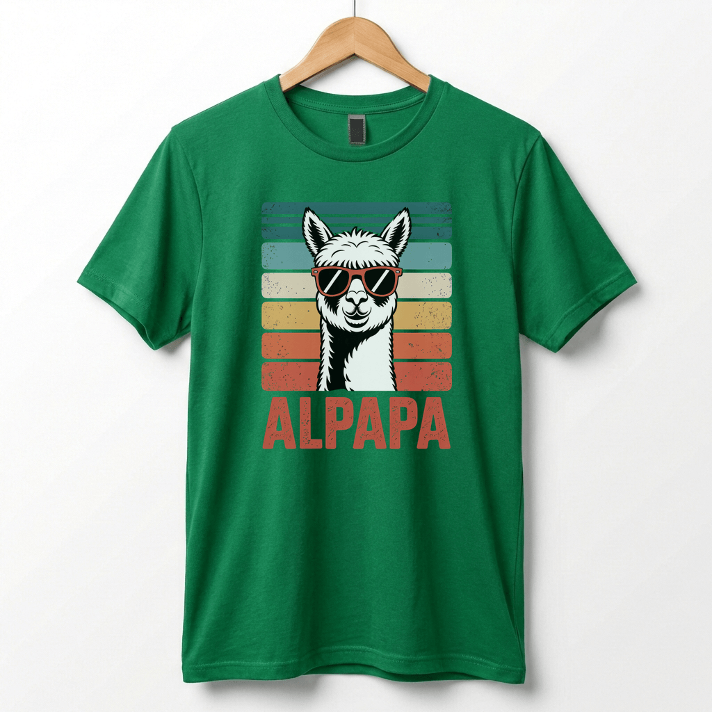 Alpapa Retro Alpaca Dad T-Shirt - Funny Father's Day Gift for Dads - Vintage Pun Shirt