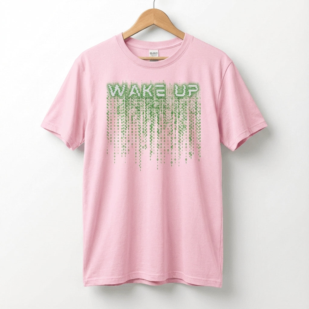 Wake Up Glitch Tee — Matrix-Inspired Cyberpunk Sci‑Fi T-Shirt for Tech & Movie Fans