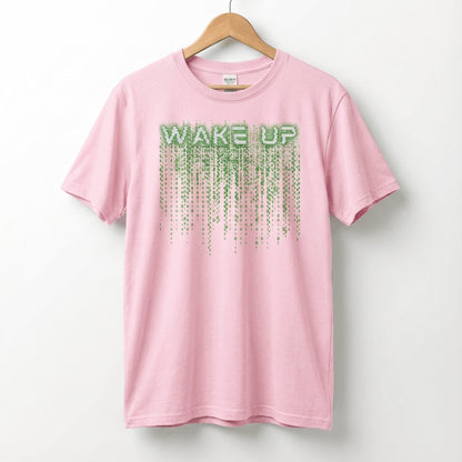 Wake Up Glitch Tee — Matrix-Inspired Cyberpunk Sci‑Fi T-Shirt for Tech & Movie Fans