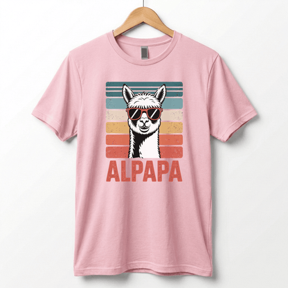 Alpapa Retro Alpaca Dad T-Shirt - Funny Father's Day Gift for Dads - Vintage Pun Shirt