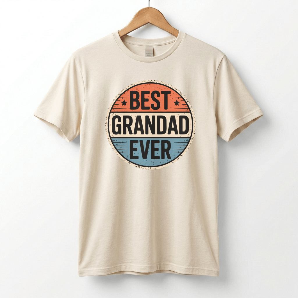 Best Grandad Ever Retro T-Shirt, Vintage Style Fathers Day Gift