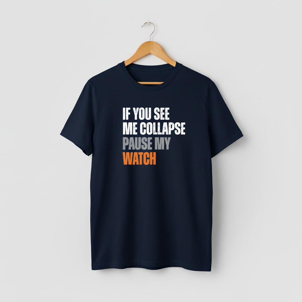 Runner Gift T-Shirt, Fitness Tee, Workout Shirt, Exercise Top, Marathon Runner Present, If You See Me Collapse, Pause My Watch