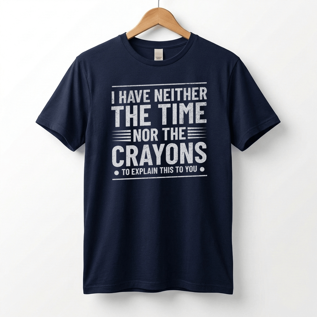 I Have Neither The Time Nor The Crayons To Explain This To You T-Shirt | Sarcastic Distressed Graphic