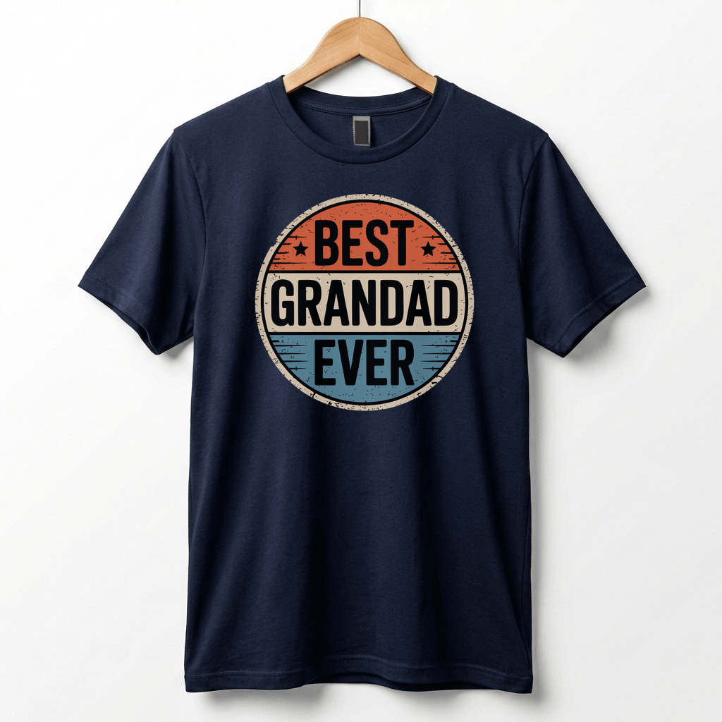 Best Grandad Ever Retro T-Shirt, Vintage Style Fathers Day Gift